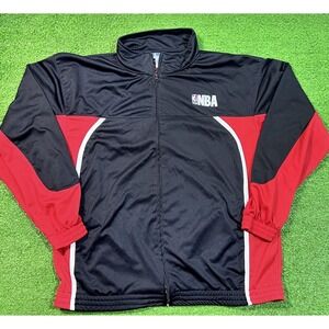 Vintage Y2K‎ NBA Track Jacket XL black Red Embroidered Logo EUC 200ps Basketball